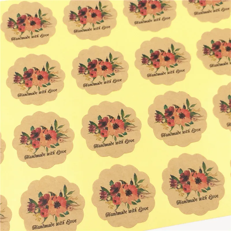 100 шт. ручной работы венок этикетки подарочная упаковка наклейки на сумку