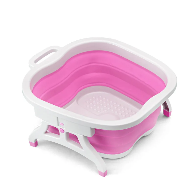 Foldable foot-bucket household foot bath bucket bottom massage high wash folding basin large plastic | Дом и сад