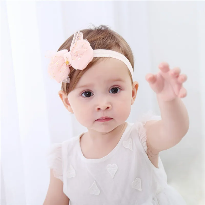 Повязка на голову с бантом в виде пятиконечной звезды 1 шт.|lace hair accessories|hair