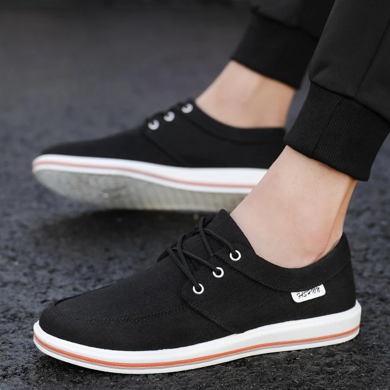 

AKZ Spring Summer loafers Men's casual shoes Canvas shoes for Man Denim Comfortable Breathable Walking Shoes Male Flats Lace up
