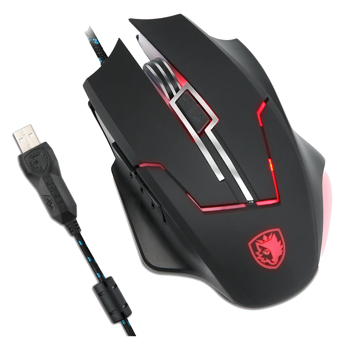 SADES Q7 игровая мышь с эргономичной формой мыши лазерное отслеживание высочайшего