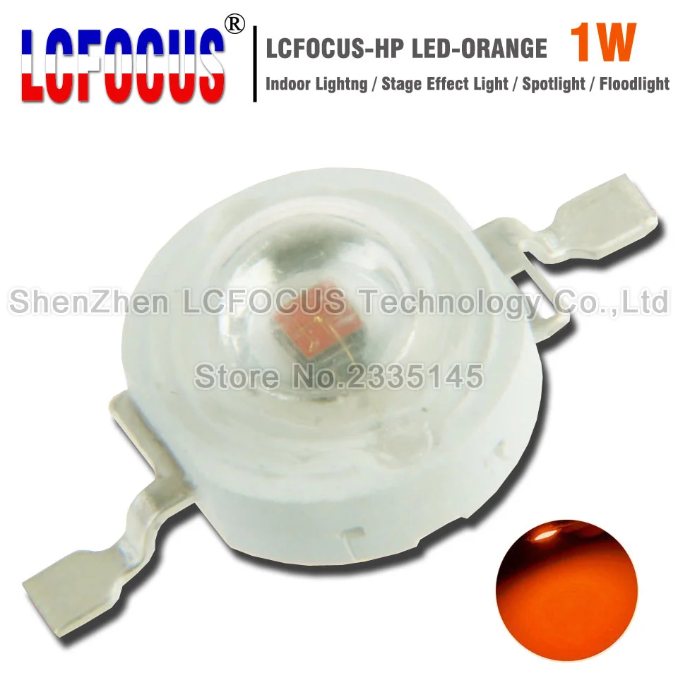 Светодиодный чип высокой мощности 1 Вт оранжевый 600 605nm COB DIY Точечный светильник