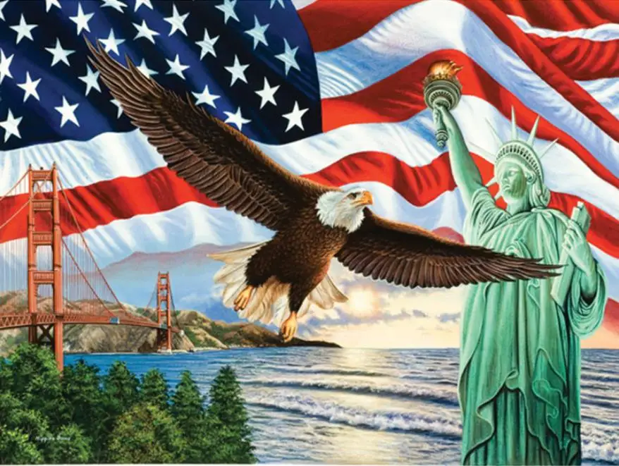 Diy алмазная живопись вышивка крестиком Орел Свобода статуя полный квадратный