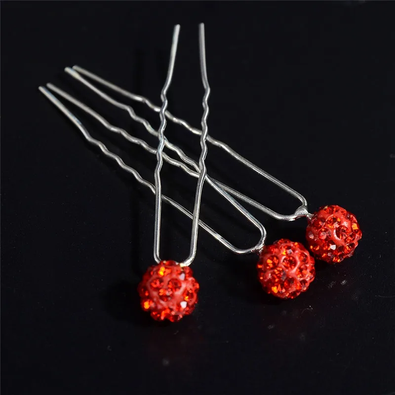 Женские аксессуары для волос с красным кристаллом 20 шт./упак. модные свадьбы