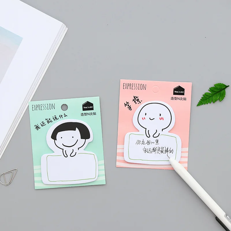 4 Pack/Set Новинка милый смайлик N раз Закладка для книги Липкие заметки бумага