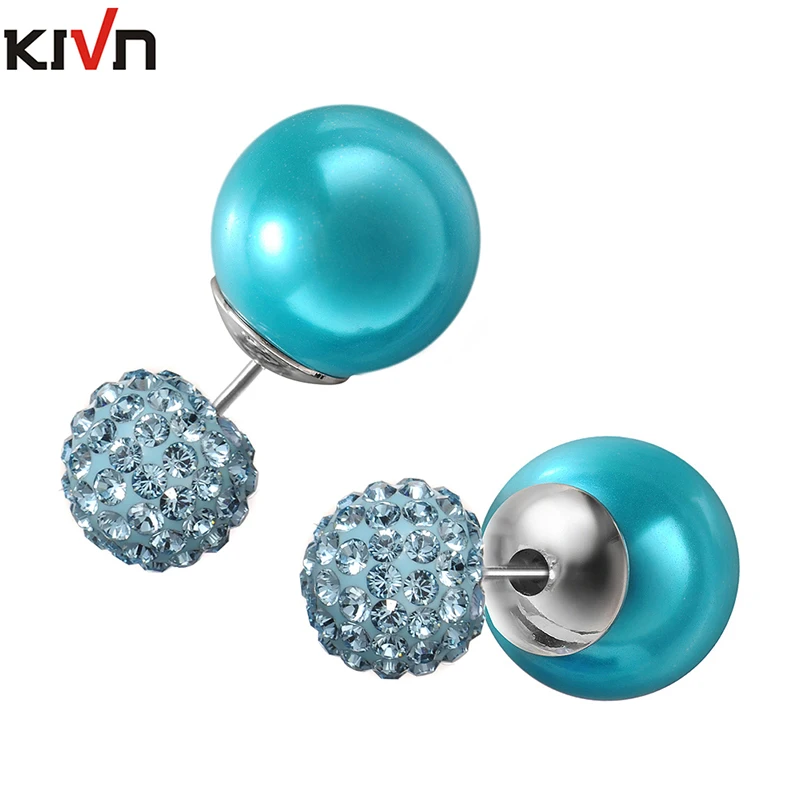 Модные ювелирные изделия KIVN хрустальные женские серьги гвоздики для девочек
