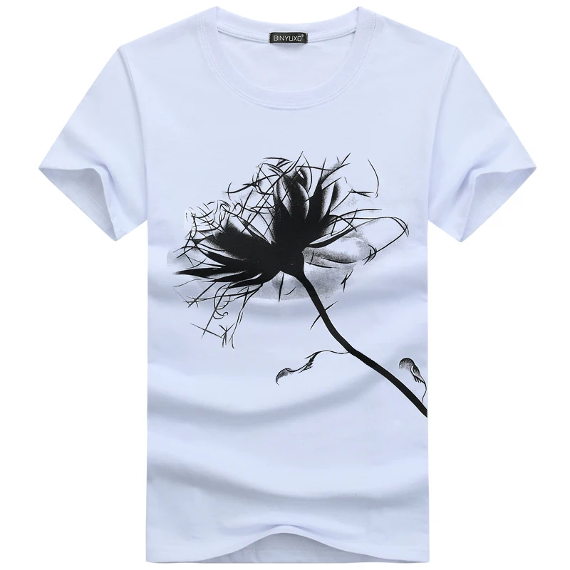 BINYUXD Хит Новое поступление модные мужские футболки брендовая хлопковая одежда с