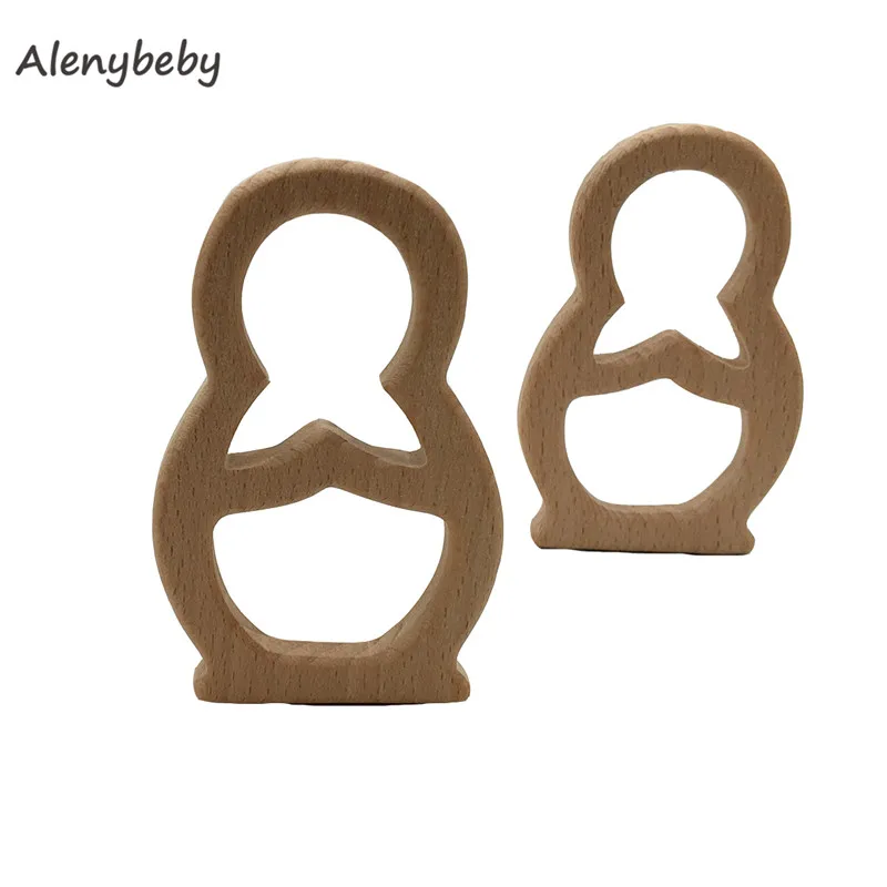 Натуральные неокрашенные деревянные Прорезыватели для зубов малышей игрушки
