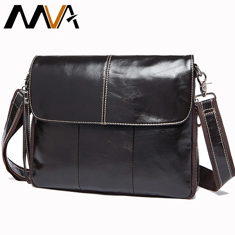 

.MVA Famous Brand Genuine Leather Men's Bags Casual Business Leather Mens Messenger Bag Vintage Crossbody Satchel Bag male 8007