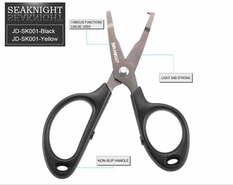 SeaKnight SK001 Fishing Scissors 13cm 28g Stainless Steel Blade Multifunctional Durable Scissor Line Cutter Outdoor Fishing Tool