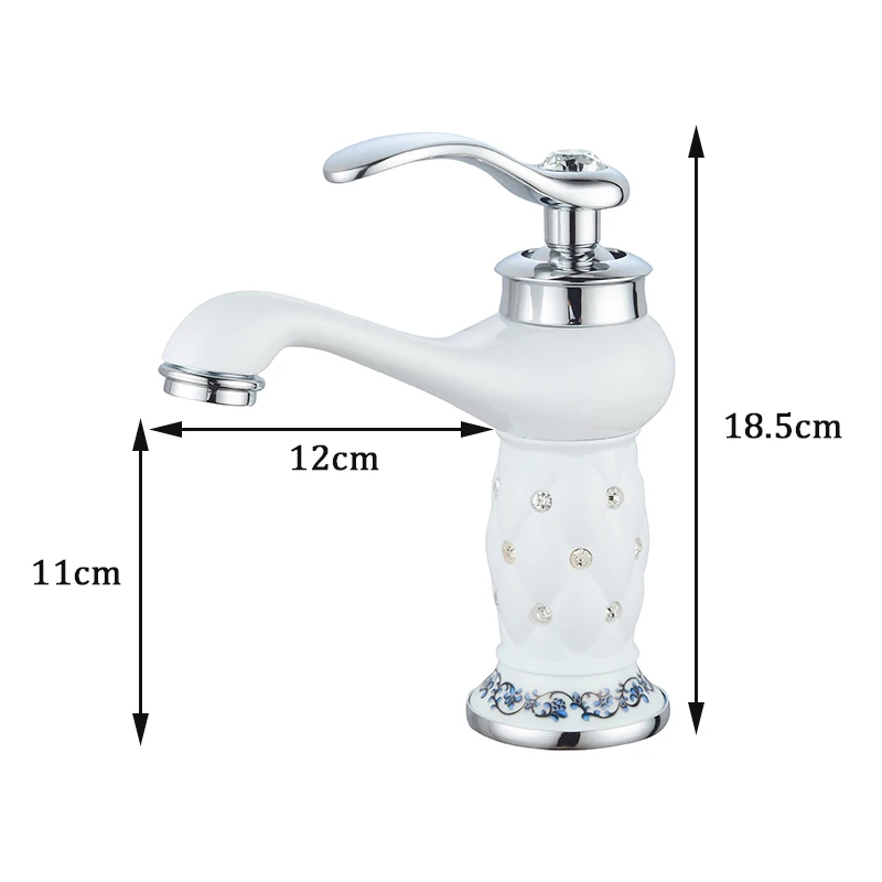 

Basin Faucets Luxury Euro Gold with Diamond Brass Made Bathroom Faucet Mixer Tap Single Handle Hot & Cold Washbasin Tap mixer