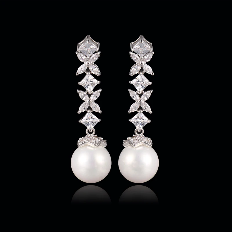 

Hot Sale Wholesale Price Charm Jewelry Imitation Pearl Earring Wedding Gifts Dangle Earrings GLE2953