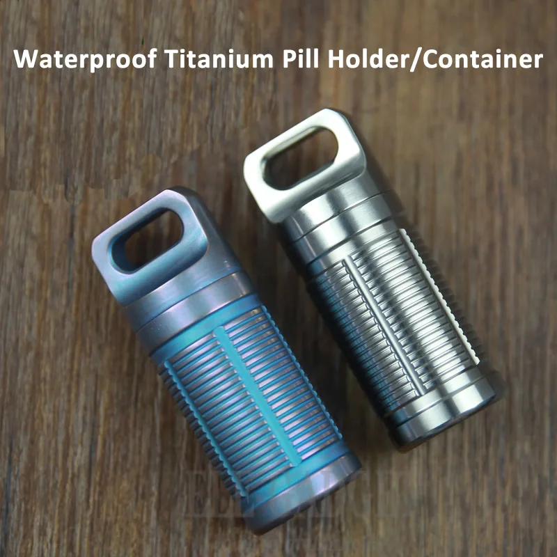 

New Waterproof Portable Titanium Pill Case Box Emergency Medicine Holder Outdoor Camp Capsule Bottle Mini Storage Box