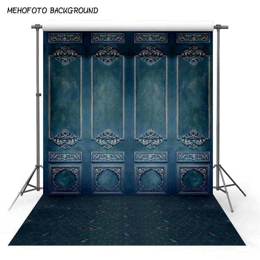Виниловые и Полиэстеровые фоны для фотосъемки с синей стеной фон с компьютерной печатью свадебные фоны для фотостудии L-487
