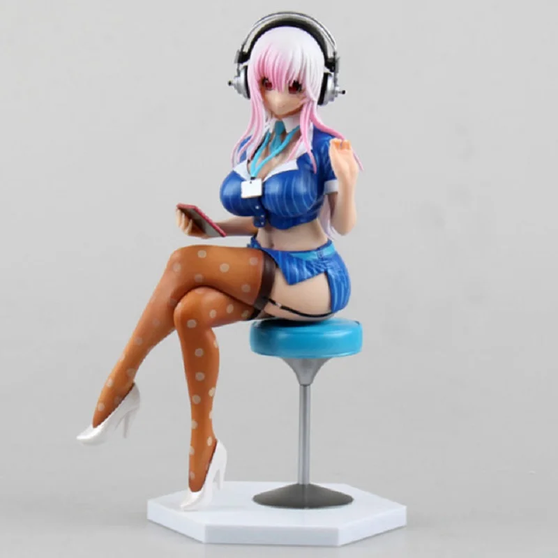 20 см аниме фигурка Супер Sonico Сексуальная Офисная Леди OL версия модели Коллекция ПВХ Съемная одежда сексуальная фигурка украшение кукла