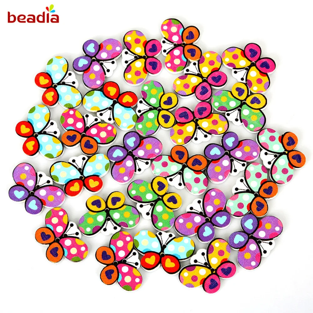 Новое поступление 50 шт./лот односторонние печатные деревянные пуговицы с 2