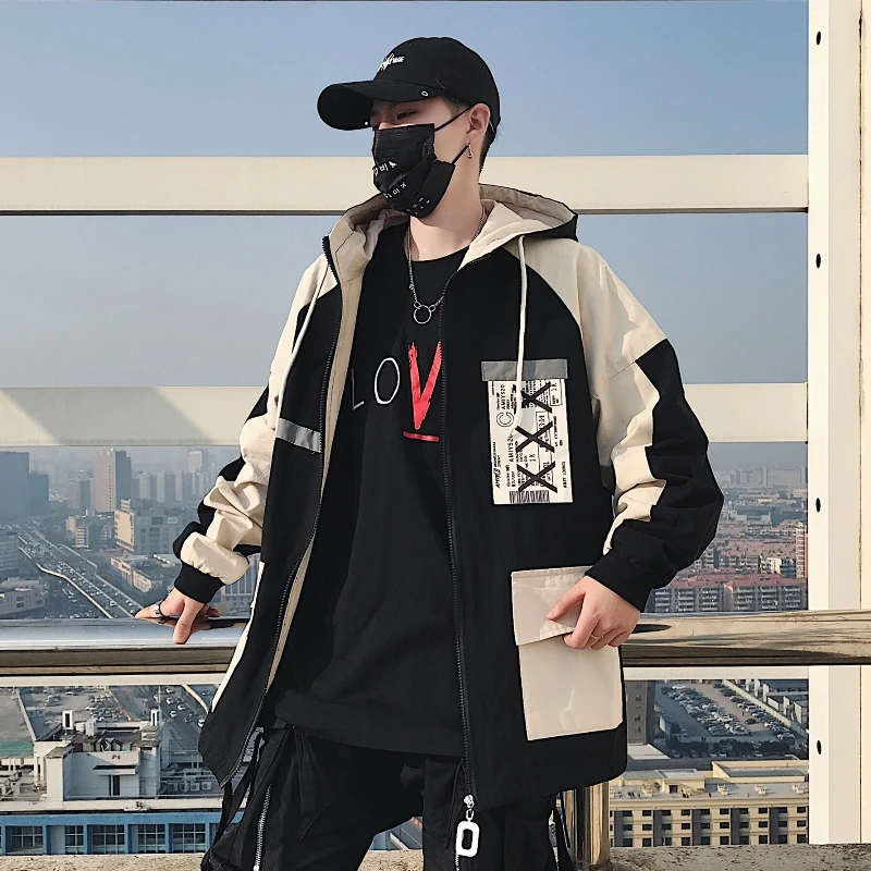 Мужская куртка в стиле милитари с капюшоном весенняя Swag Cool Rock Big мужская хип хоп