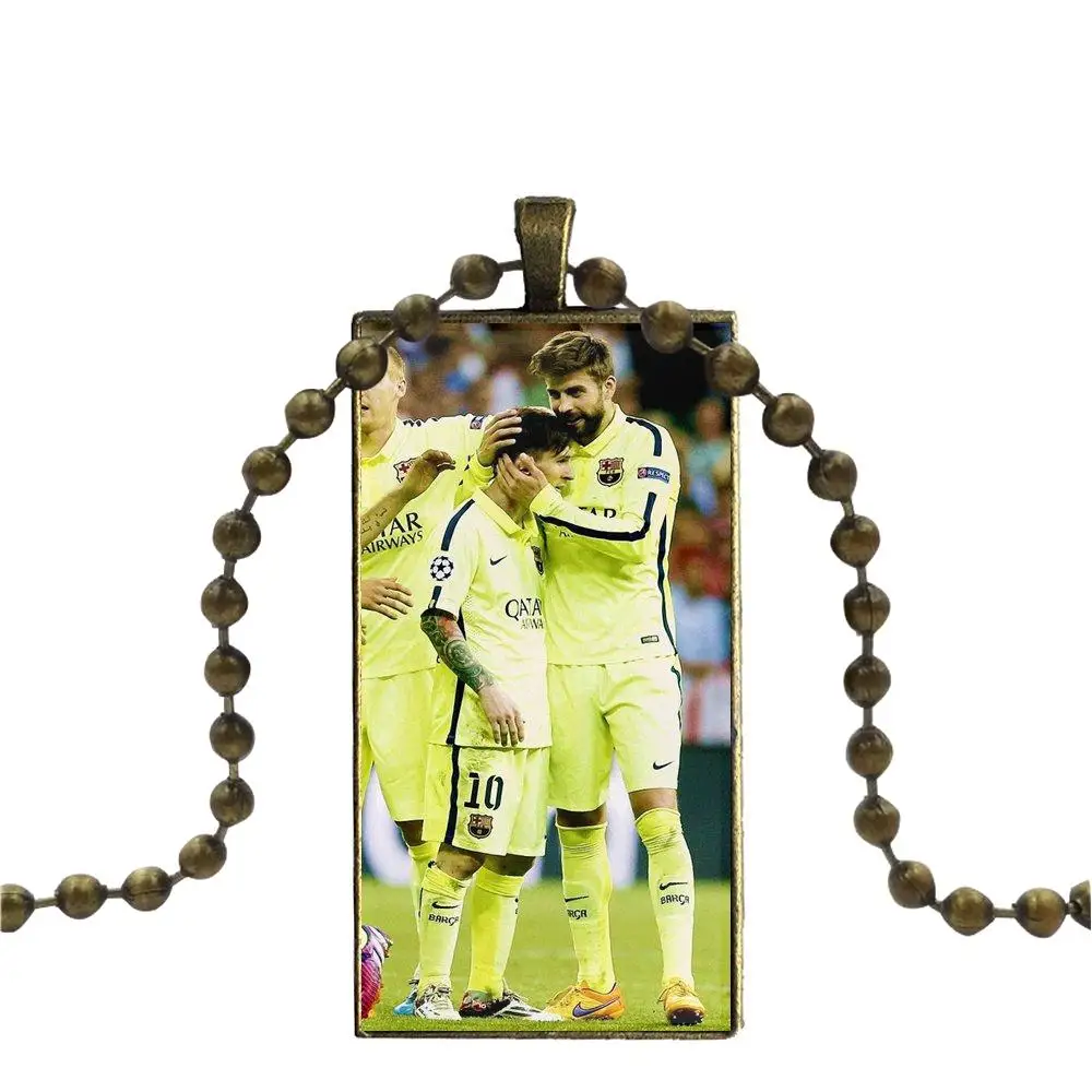 Брендовое бронзовое ювелирное украшение модного заявления "Ожерелье из стекла с подвесками" для женщин, подарок футбольным суперзвездам Жерару Пике.