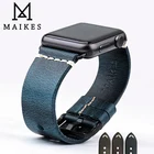 Ремешок MAIKES из вощеной кожи для часов Apple Watch 44 мм 40 мм42 мм 38 мм Series SE654321 iWatch