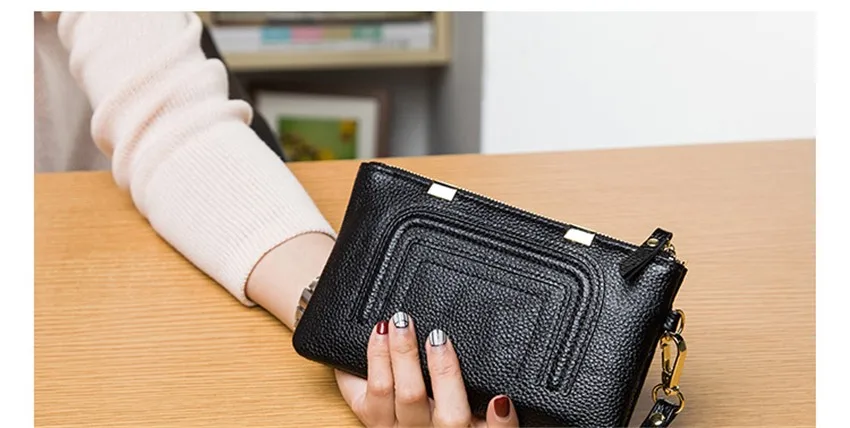 Натуральная кожа portefeuille femme Carteira Carteras Mujer длинные кошельки женские кошельки для карт и монет billeteras para mujer