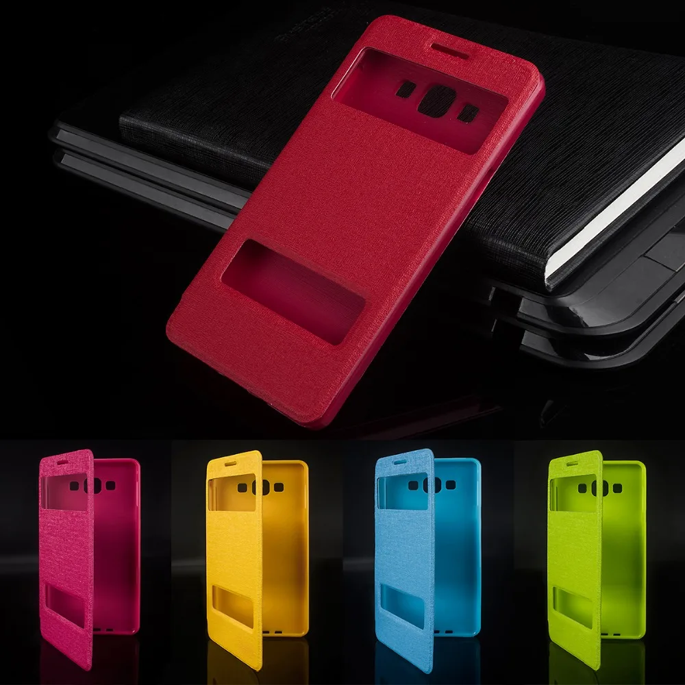 Window Pu Leather 5.5For Samsung Galaxy A7 2015 Case For A7000 Cell Phone Flip Cover | Мобильные телефоны и аксессуары