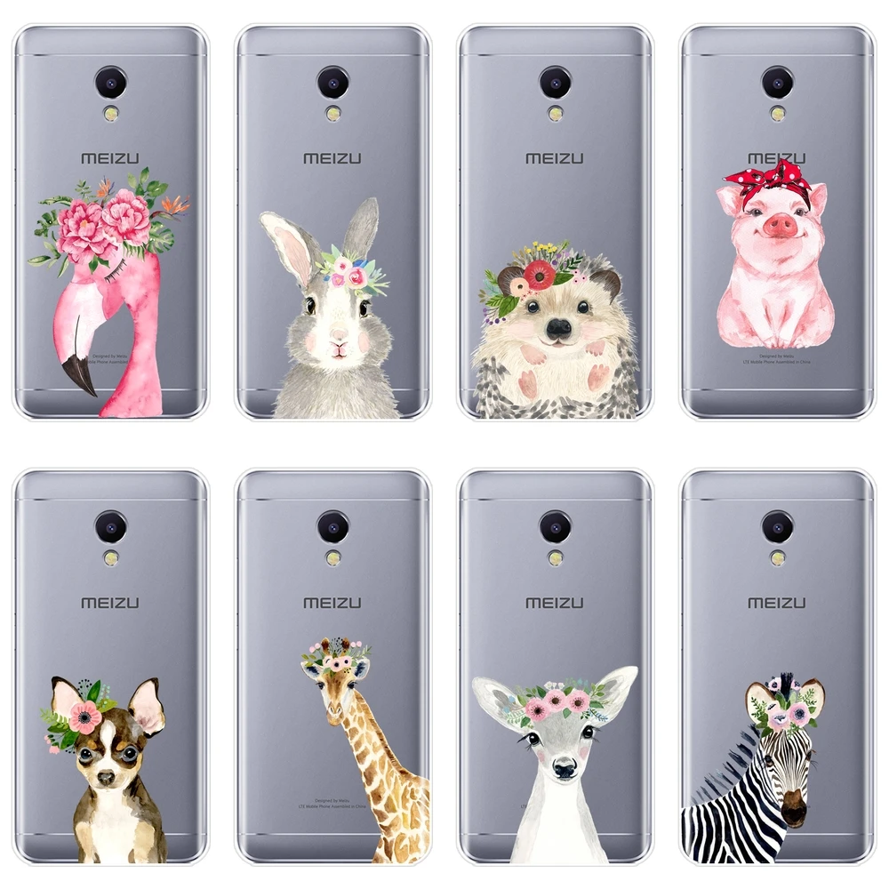 Чехол для телефона силикон Meizu M2 M3 M3S M5 M5C M5S M6 M6S M6T мягкая задняя крышка с Фламинго