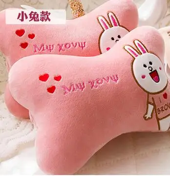 1pair Bone pillow 1 пара 29 см Мультфильм My Melody Тоторо Кумамото медведь плюшевый автомобильный ремень безопасности крышка подголовник автомобиля Успокаивающая подушка для шеи мягкая игрушка - Цвет: 1pair Bone pillow