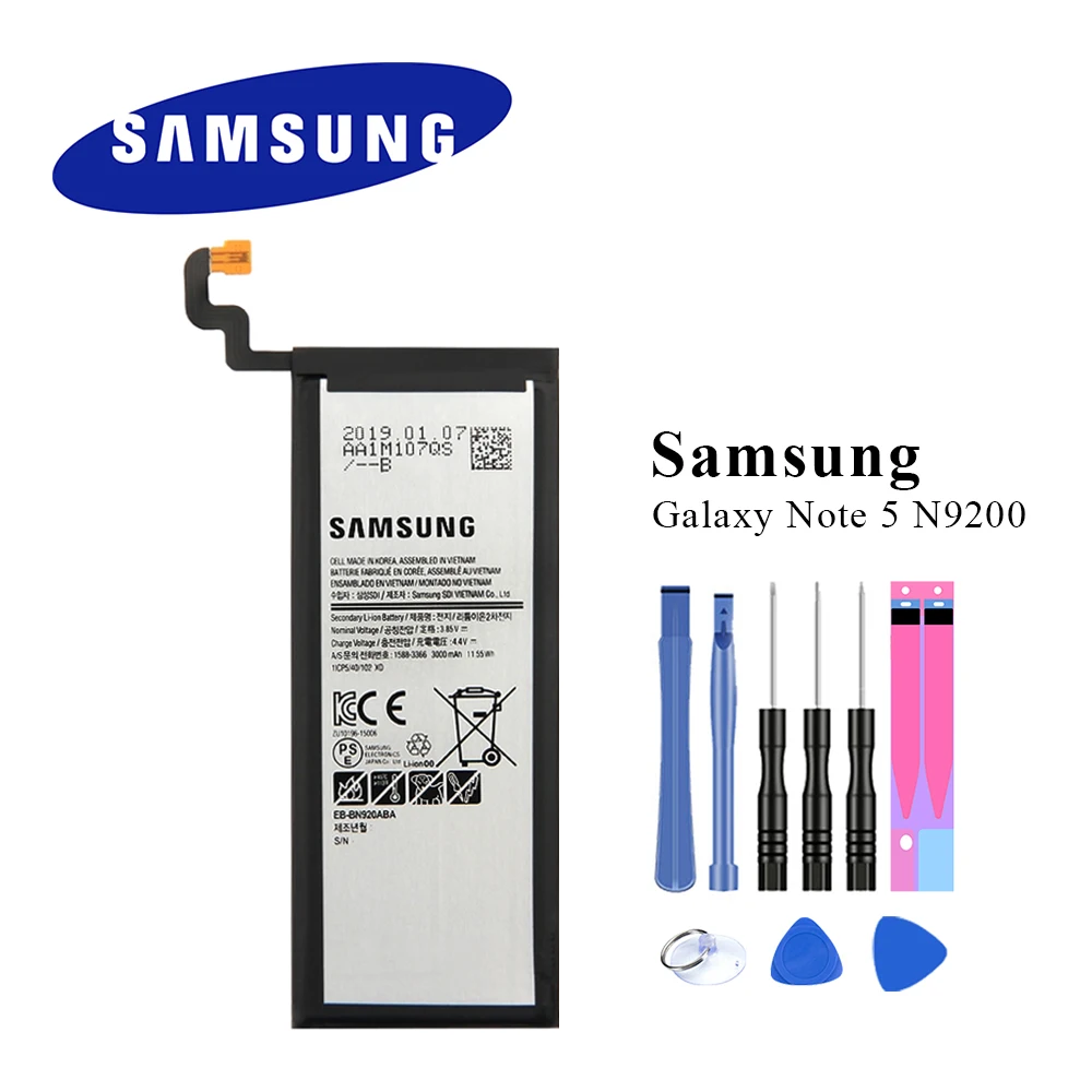 Оригинальный аккумулятор для Samsung Galaxy Note 5 Новый Сменный N9200 N920T N920V N920F с 8
