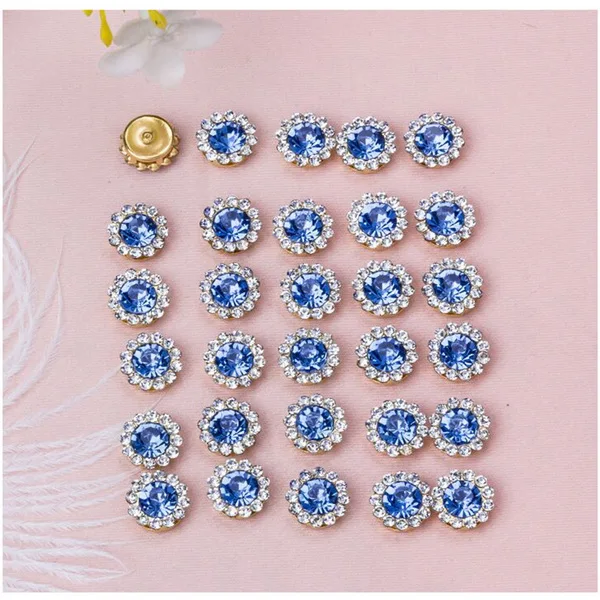 Rhodium Light Blue Круглый кристалл камень стекло клей на Стразы для ремесла украшение для альбома горячей фиксации стразы ремесла DIY аксессуары для одежды - Цвет: Rhodium Light Blue