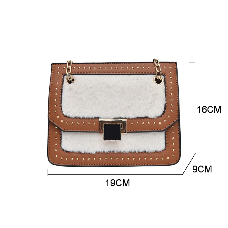 Ansloth Мода искусственного меха кролика Лоскутная искусственная кожа женская