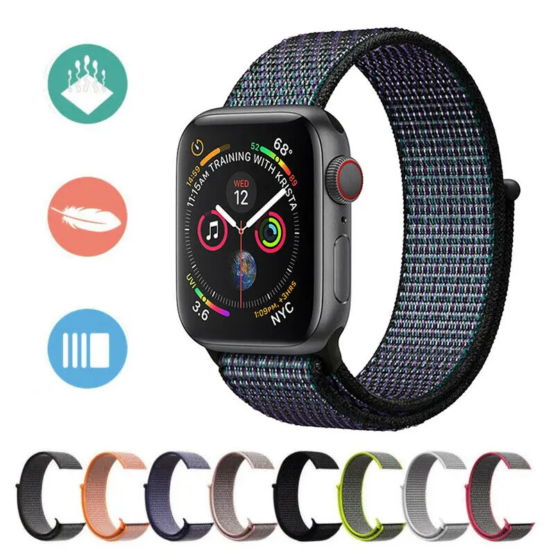 Спортивный ремешок из нейлона для Apple Watch 38 мм/42 мм сменный iWatch Smartwatch Correa Pulseira 4 3 2