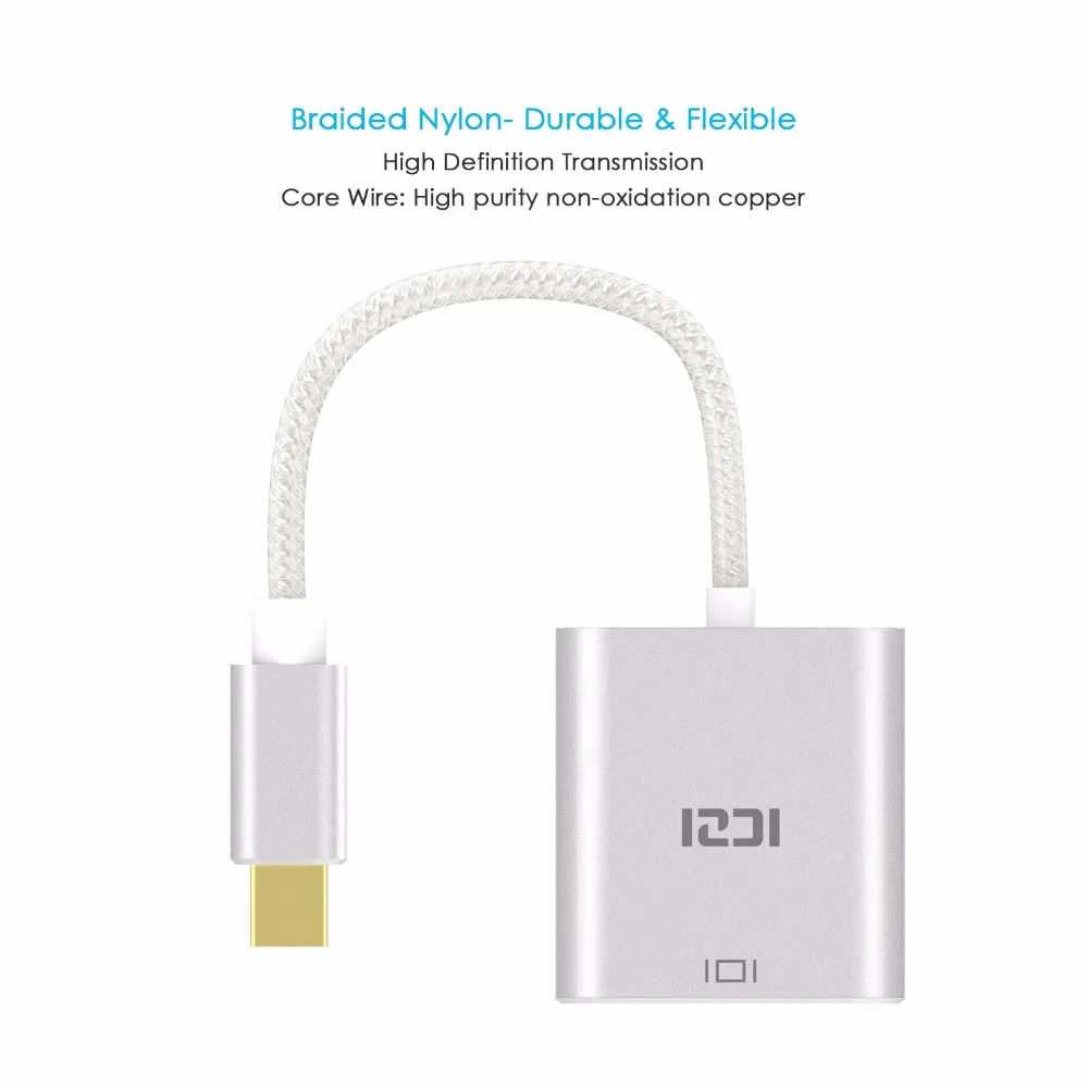 ICZI мини адаптер DP к HDMI 4K Thunderbolt Mini Displayport 1 2 0 конвертер для Macbook Surfacebook серебро|mini dp to