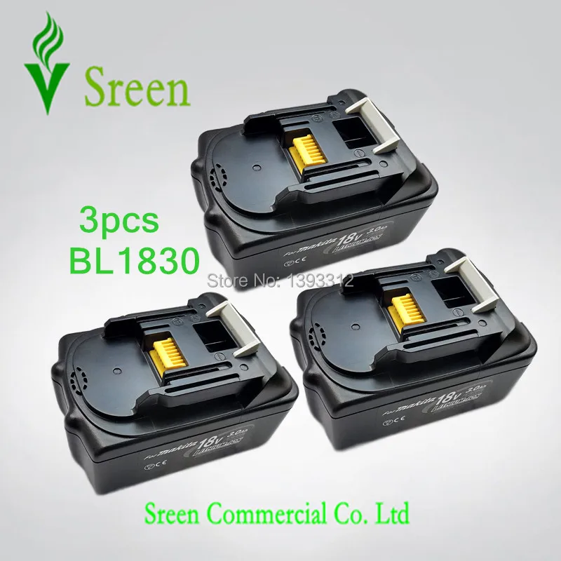 3 шт. Перезаряжаемые литий ионный 3000 мАч Батарея Замена Мощность инструмент для