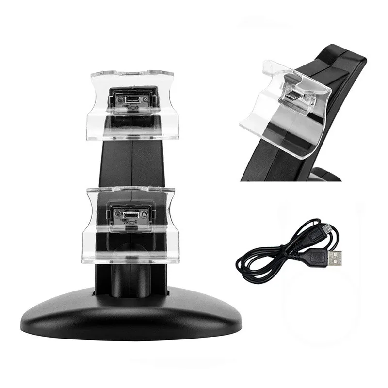 Светодиодный USB двойной игровой контроллер Зарядное устройство Док станция для