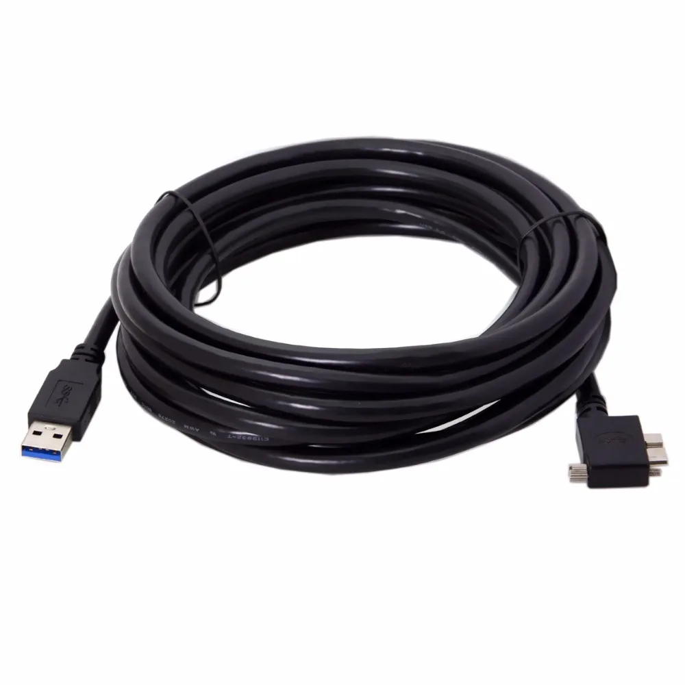 

Xiwai 5m 90 Degree Right Angled Micro USB Screw Mount to 3.0 Data Cable for Industrial Camera