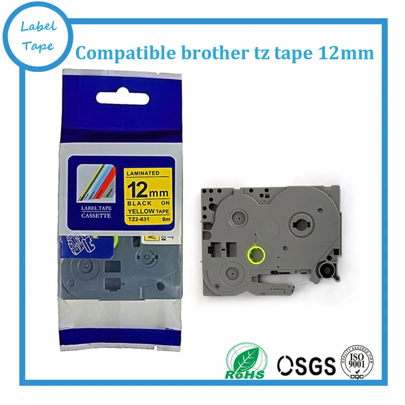 

tz tze label tape 12mm black on yellow tze-631 tze 631 for brother label maker