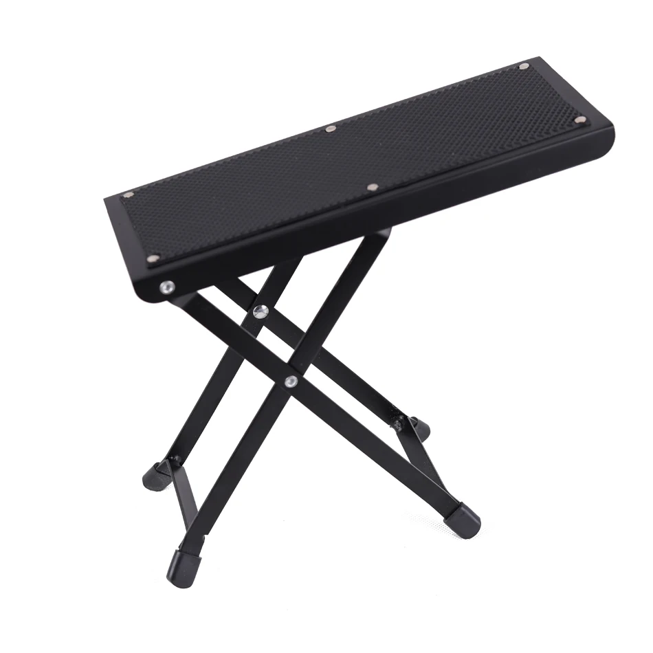 Foldable Guitar Anti-Slip Foot Rest Stool Pedal 4 Adjustable Height Levels Black Accessories Parts | Спорт и развлечения