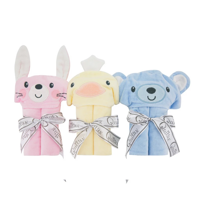 Детский банный халат с капюшоном и изображением животных хлопковый махровый для