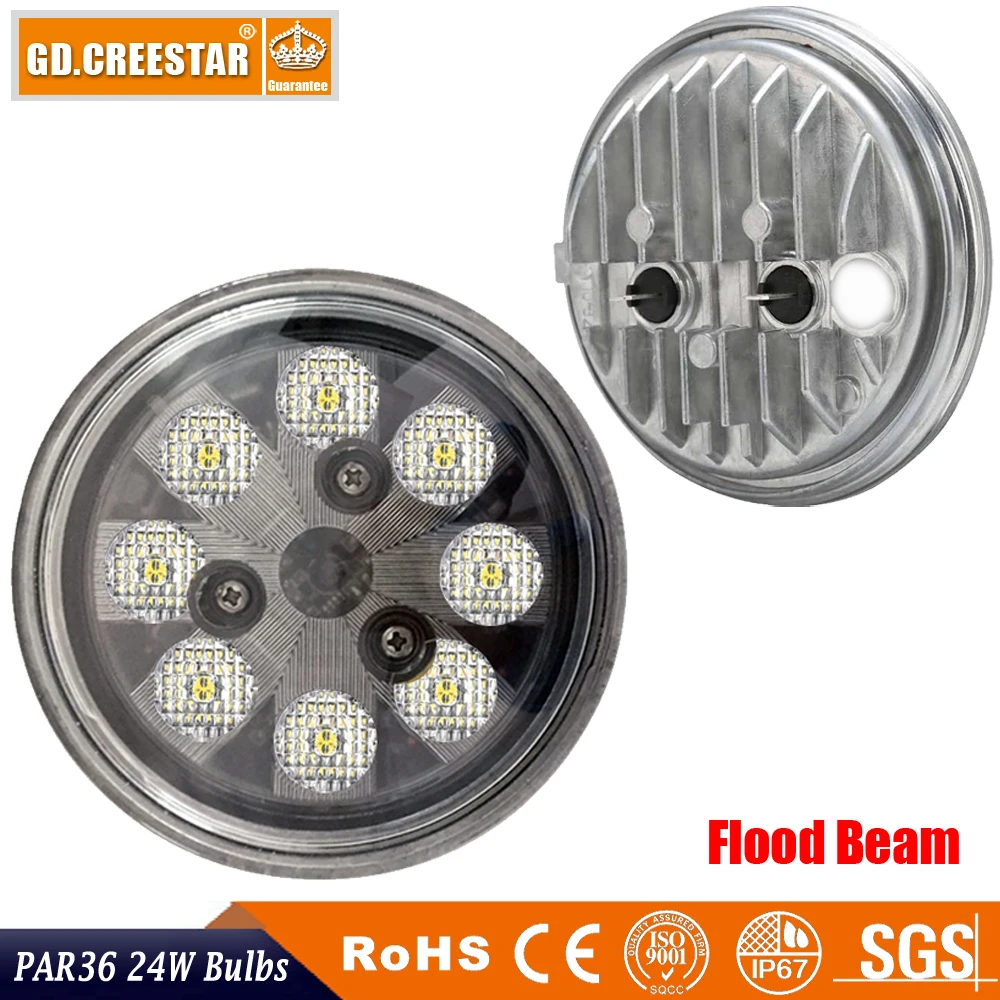 GDCREESTAR PAR36 LED work lights For Agriculture / Tractor Car Taxi Landscape Aircraft 8 bulbs IP68 1550 Lumens x 8pcs | Автомобили и