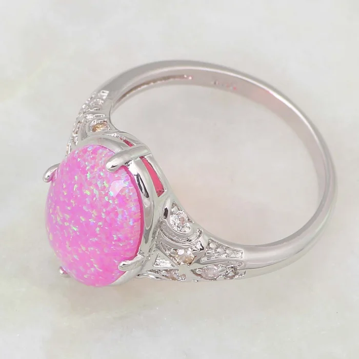 Модные кольца с опалом изящные ювелирные изделия женские розовым огненным