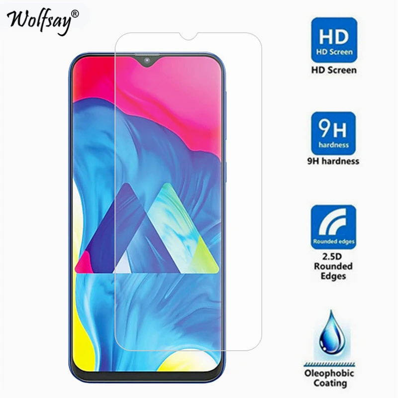 Protector de pantalla de vidrio templado para Samsung Galaxy M10, pel&iacute;cula de vidrio para tel&eacute;fono Samsung Galaxy M10, 2 unidades-2