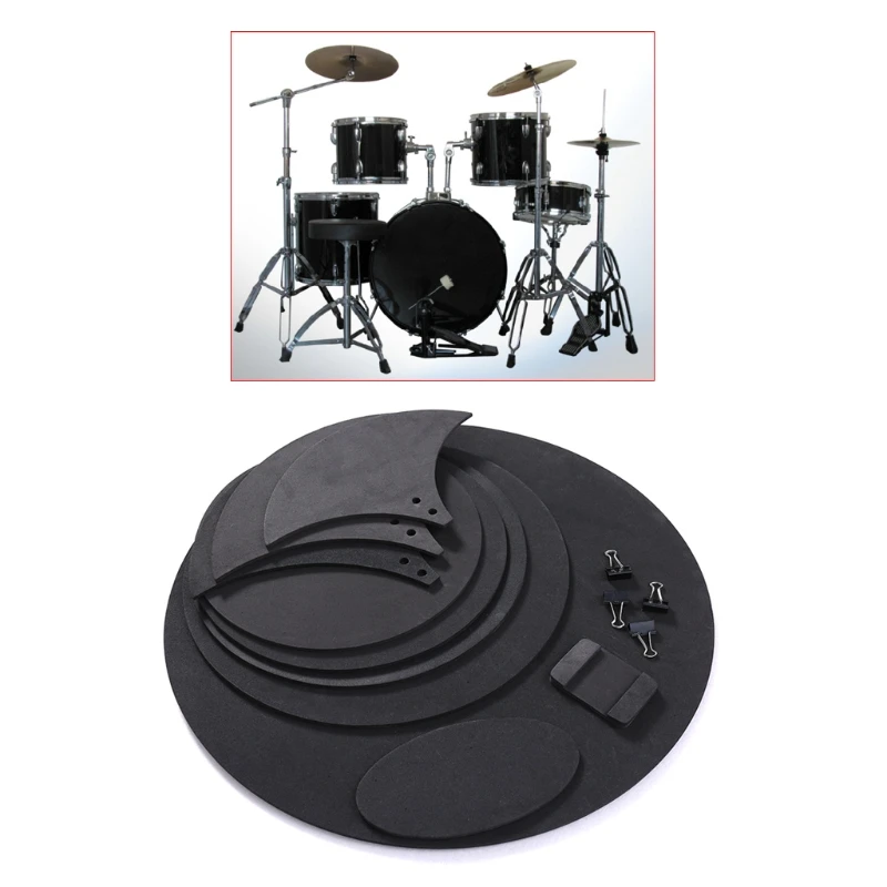 10pcs Bass Snare Drum Sound Off Mute Silencer Drumming Rubber Practice Pad Set | Спорт и развлечения