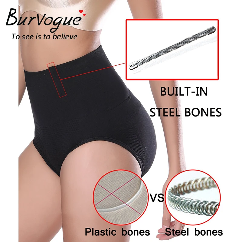 Burvogue Shaper женские трусики с высокой талией, Воздухопроницаемый корсет, живот для похудения, нижнее белье, брюки с подтягивающим эффектом, Корректирующее белье