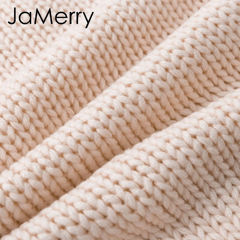 JaMerry, Винтажный Розовый Пушистый осенний зимний свитер, Женский Повседневный пуловер с длинным рукавом, модный шикарный Свободный вязаный джемпер
