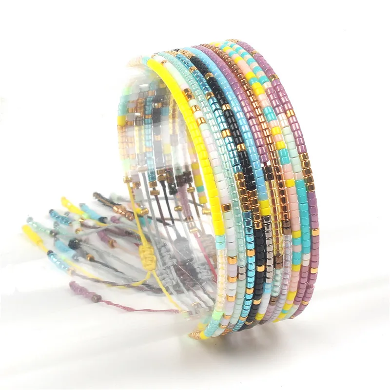 Balibali Miyuki pulseras Bracelet 11 Color Beaded Loom Friendship Gift for Men &amp Women Rope Adjustable Delicas Jewelry | Украшения и