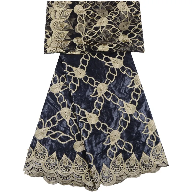 Лидер продаж Африканский Базен Riche Getzner кружевная ткань вышитая бисером Гана