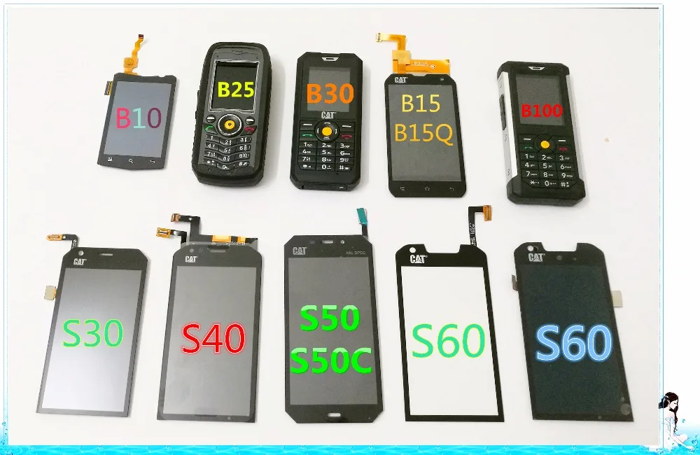 Сенсорный ЖК дисплей для CAT S62 S61 S60 S52 S50 S50C S48C S42 S41 S40 S32 S31 S30 B100 B30 B25 B15 B15Q B10|lcd touch|touch