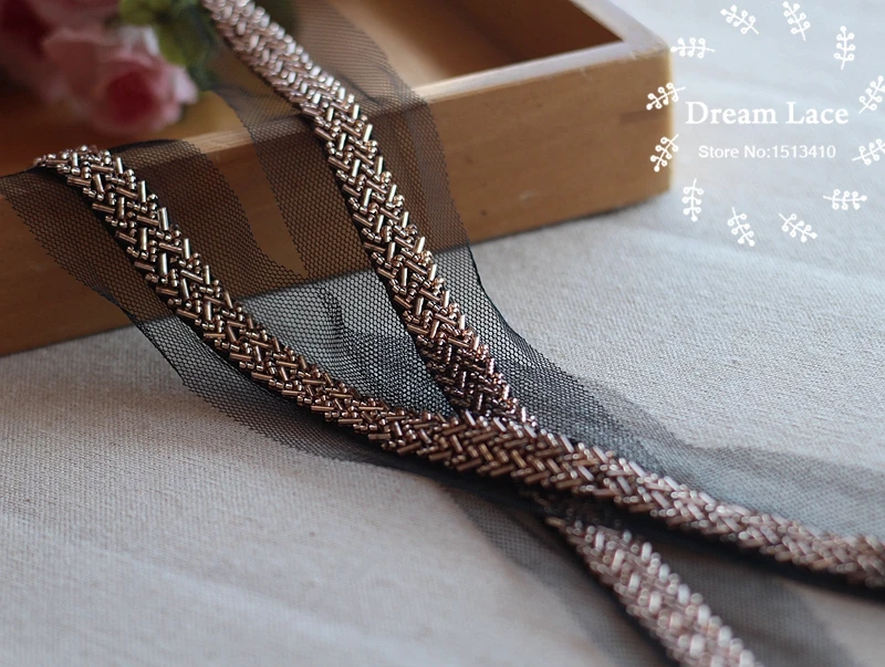 Аксессуары для одежды темно-золотого цвета 2 ярда/партия 1 см воротник цветы