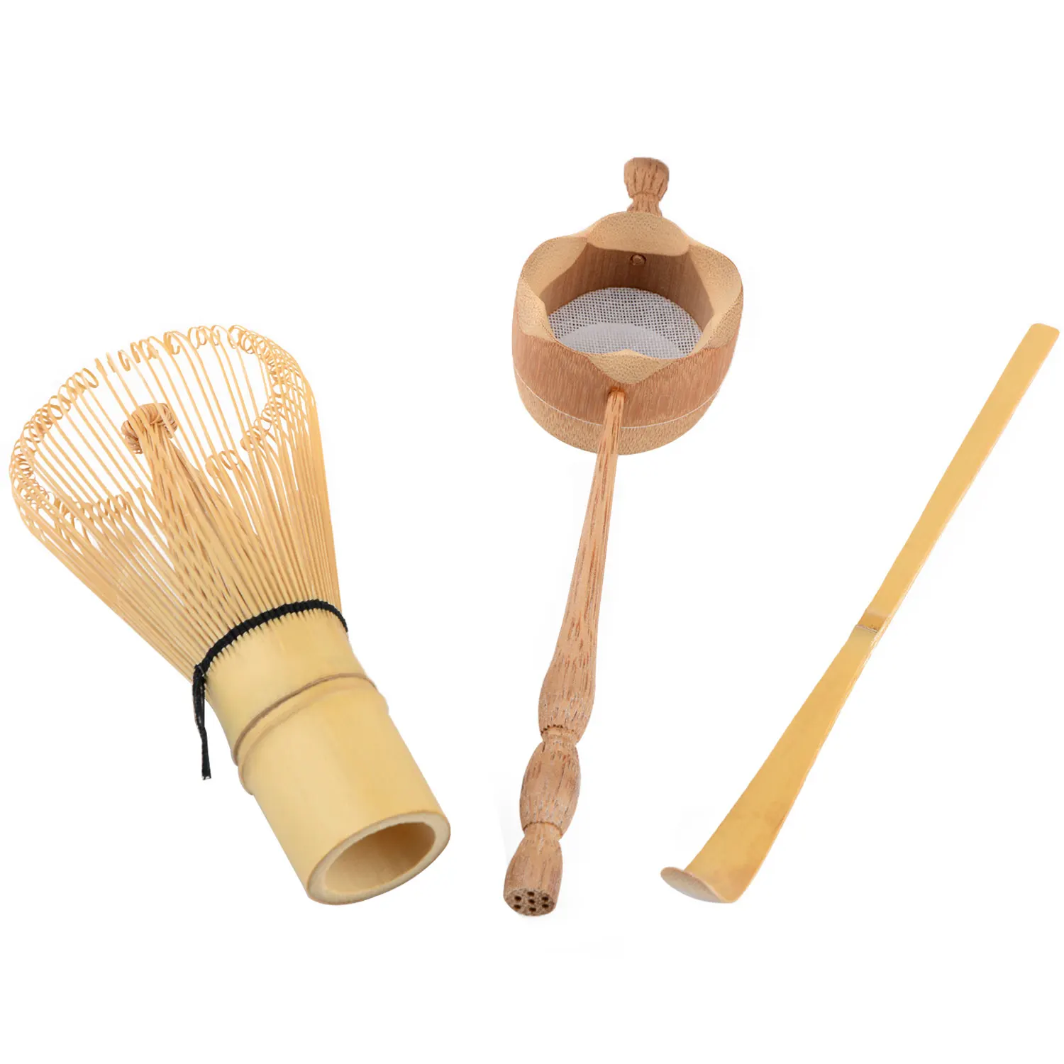 3pcs Natural Bamboo Tea Strainer Matcha Whisk Brush Green Tea Powder Whisk Scoop Set Japanese Teaware Ceremony
