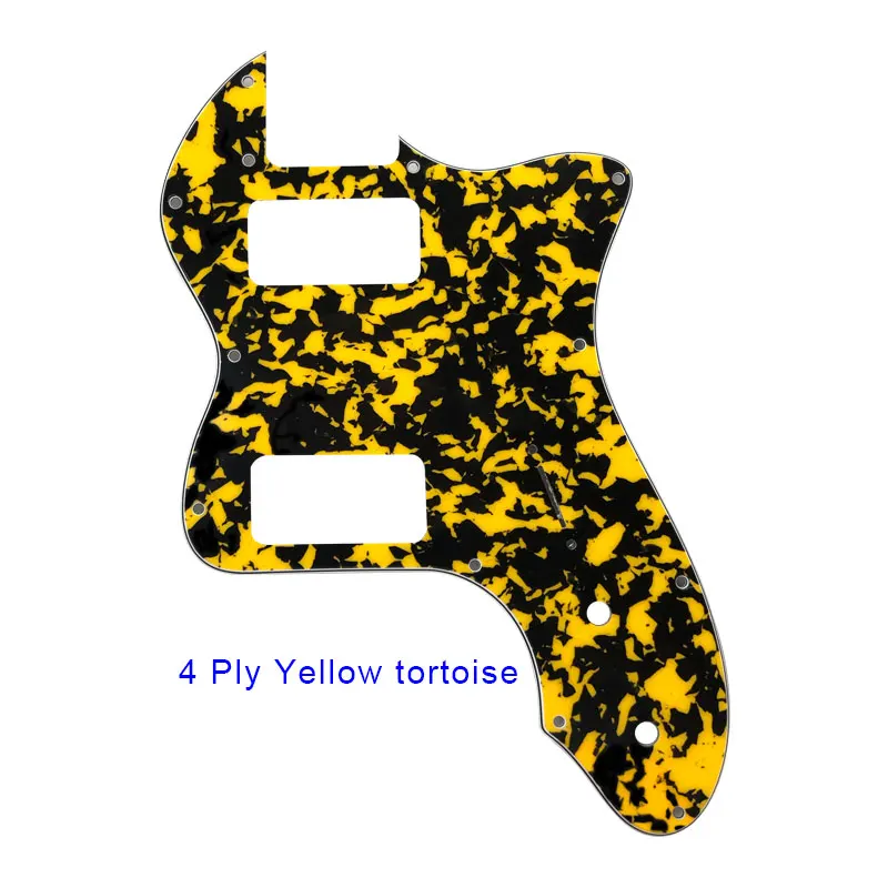 Yellow Tortoise Гитарные части-для классической серии '72 Telecaster Tele Thinline, гитарная накладка, царапина, пластина с ТВ Jones Humbucker, звукосниматели - Цвет: Yellow Tortoise